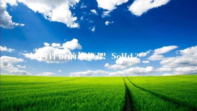 如何评价前端框架 Solid?