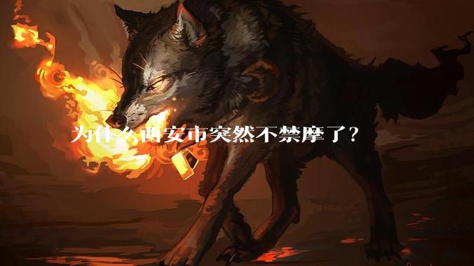 为什么西安市突然不禁摩了？
